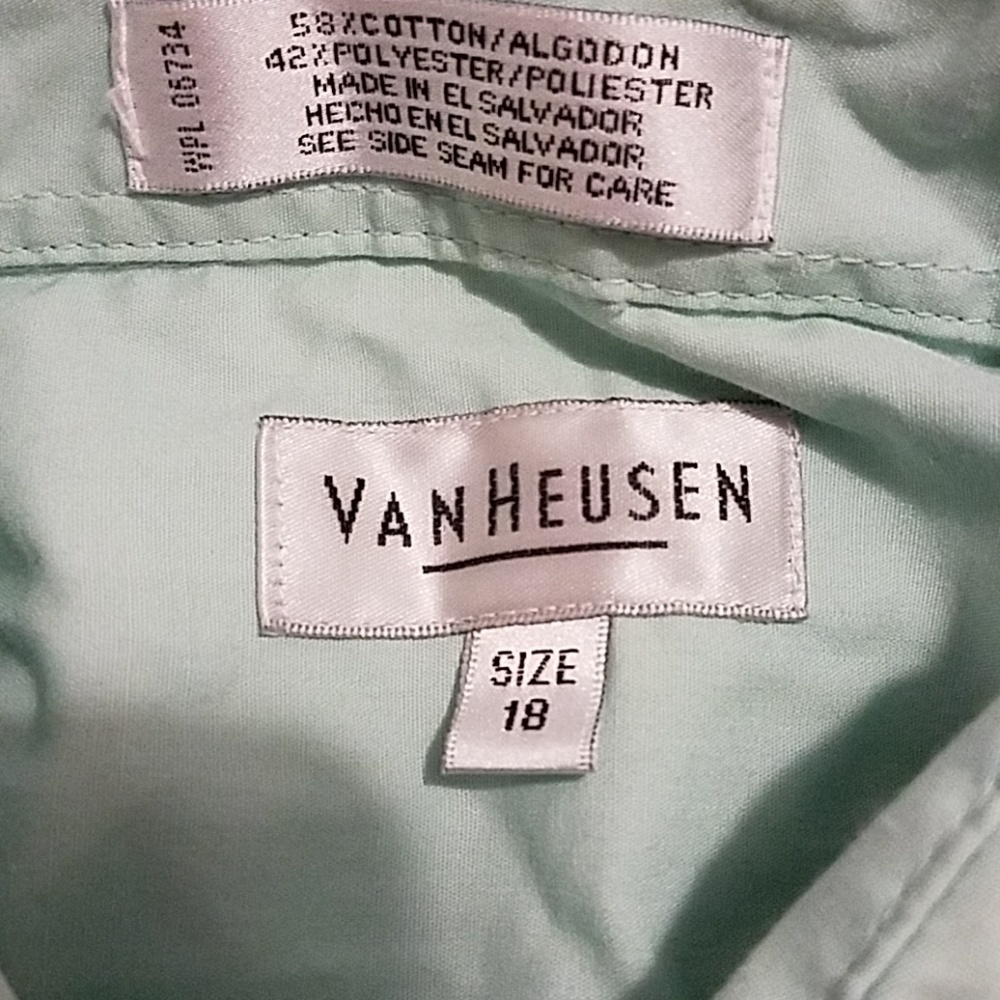 Boys mint green vanheusen.Is long sleeve only worn